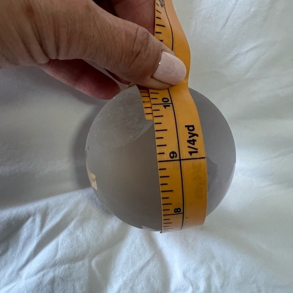 Art Glass Globe World Paperweight Clear Smoke Embossed - Picture 4 of 5